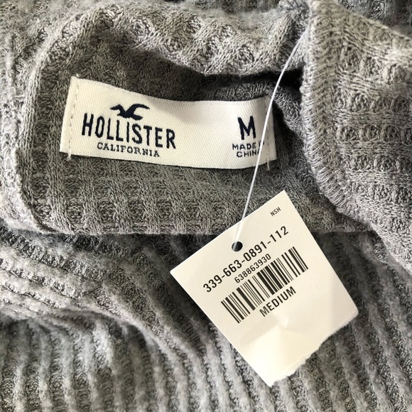 NEW Hollister open back waffle gray shirt medium soft - Picture 10 of 12